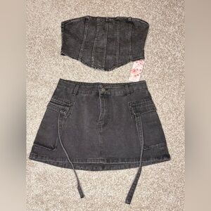 SHEIN Charcoal Denim set
